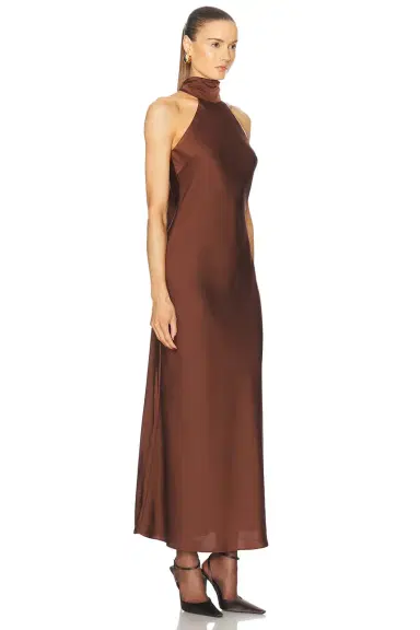 NICHOLAS Trina Sleeveless Midi Dress With Foldover Neck | Thumbnail 2