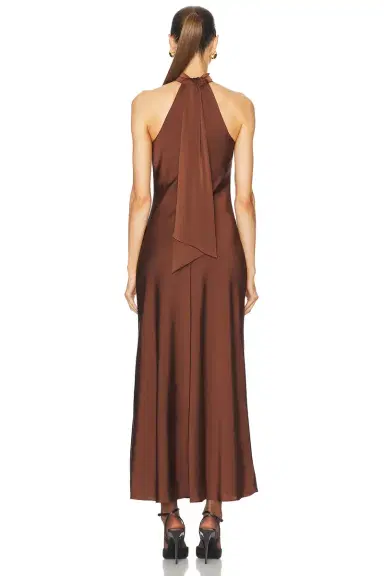 NICHOLAS Trina Sleeveless Midi Dress With Foldover Neck | Thumbnail 3