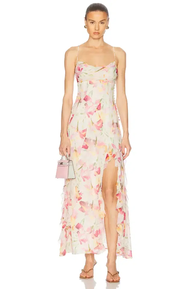 NICHOLAS Kamila Ruffle Cowl Gown