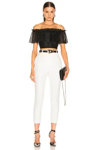 Alexander McQueen High Waisted Cigarette Pant | Thumbnail 4 Alexander McQueen High Waisted Cigarette Pant | Thumbnail 4
