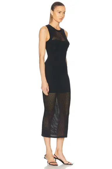 Matthew Bruch Knit Mesh Cargo Tank Midi Dress | Thumbnail 2 Matthew Bruch Knit Mesh Cargo Tank Midi Dress | Thumbnail 2