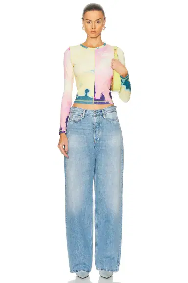 Acne Studios Low Rise Baggy Wide Leg Jeans | Thumbnail 4