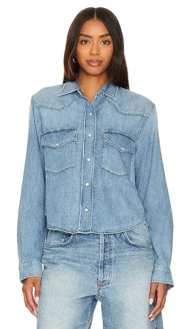 Citizens of Humanity Cropped Western Shirt | Thumbnail 2 Citizens of Humanity Cropped Western Shirt | Thumbnail 2