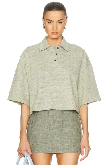 Bottega Veneta Cropped Polo Shirt | Thumbnail 1 Bottega Veneta Cropped Polo Shirt | Thumbnail 1