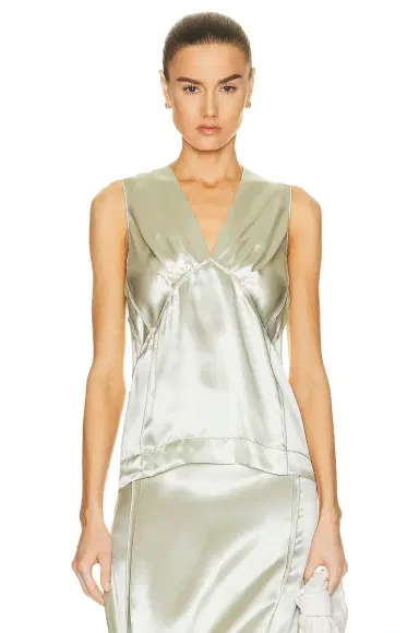 Bottega Veneta Ruffle Satin Blouse | Thumbnail 1 Bottega Veneta Ruffle Satin Blouse | Thumbnail 1
