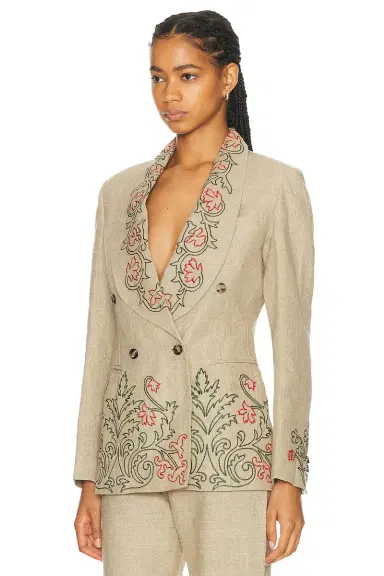 BODE Embroidered Trumpet Flower Suit Jacket | Thumbnail 3 BODE Embroidered Trumpet Flower Suit Jacket | Thumbnail 3