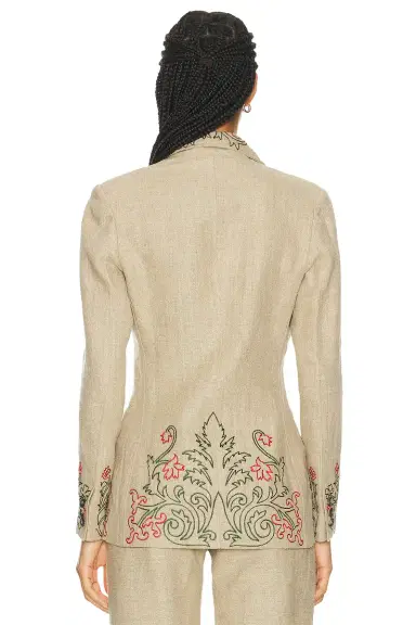 BODE Embroidered Trumpet Flower Suit Jacket | Thumbnail 4 BODE Embroidered Trumpet Flower Suit Jacket | Thumbnail 4