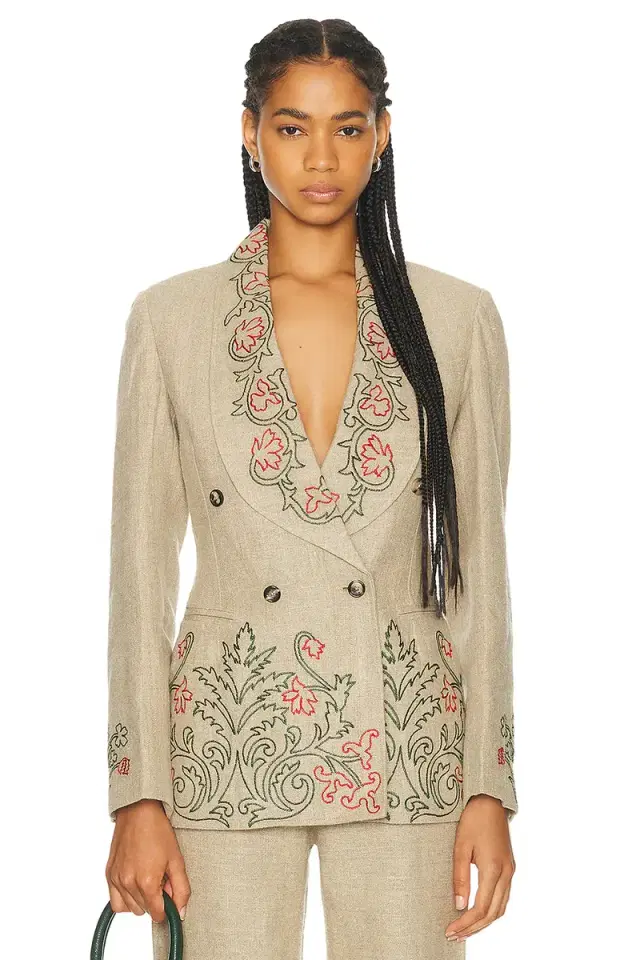 BODE Embroidered Trumpet Flower Suit Jacket