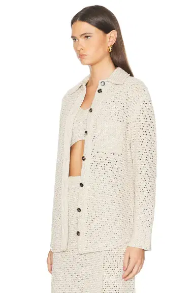 Bottega Veneta Long Sleeve Button Up Top | Thumbnail 3