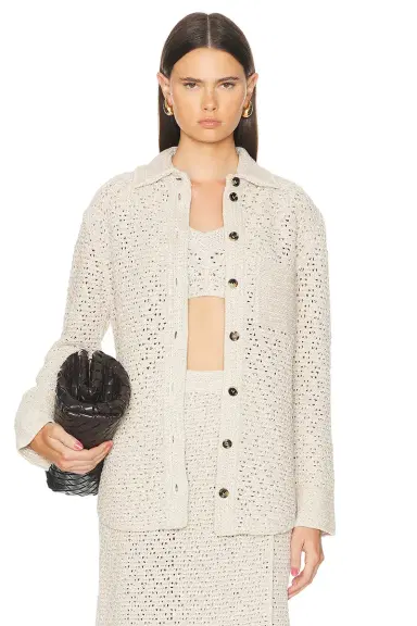 Bottega Veneta Long Sleeve Button Up Top | Thumbnail 1