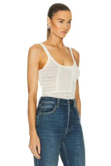 Bottega Veneta Cotton Mixed Pointelle Tank Top | Thumbnail 2