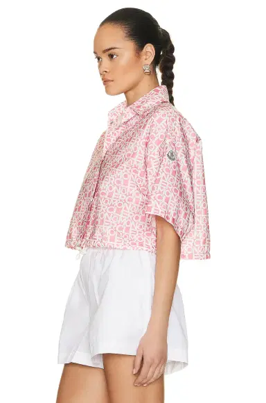 Moncler Cropped Logo Print Short Sleeve Shirt | Thumbnail 3 Moncler Cropped Logo Print Short Sleeve Shirt | Thumbnail 3