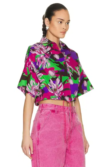 Moncler Floral Cropped Short Sleeve Shirt | Thumbnail 2