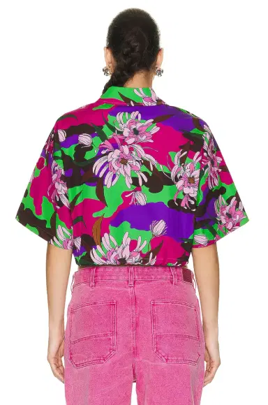 Moncler Floral Cropped Short Sleeve Shirt | Thumbnail 3