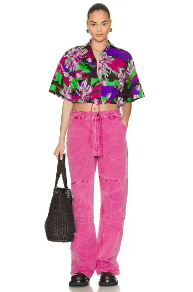 Moncler Floral Cropped Short Sleeve Shirt | Thumbnail 4