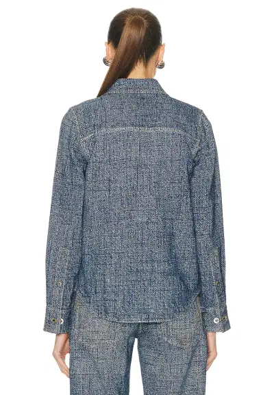Bottega Veneta Enlarged Textured Denim Printed Shirt | Thumbnail 3 Bottega Veneta Enlarged Textured Denim Printed Shirt | Thumbnail 3