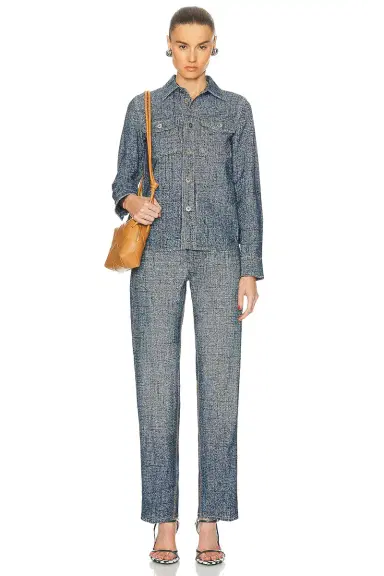 Bottega Veneta Enlarged Textured Denim Printed Shirt | Thumbnail 4 Bottega Veneta Enlarged Textured Denim Printed Shirt | Thumbnail 4