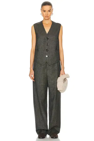 Bottega Veneta Classic Wool Houndstooth Vest | Thumbnail 4 Bottega Veneta Classic Wool Houndstooth Vest | Thumbnail 4
