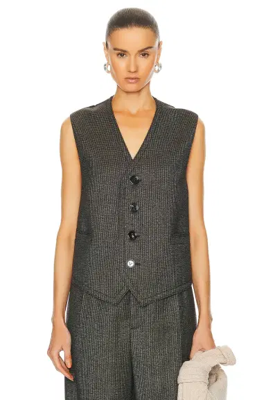 Bottega Veneta Classic Wool Houndstooth Vest | Thumbnail 1 Bottega Veneta Classic Wool Houndstooth Vest | Thumbnail 1