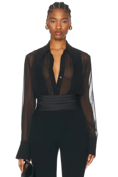 SANS FAFF Meghan Panelled Silk Blouse | Thumbnail 1