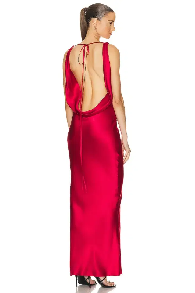 Mirror Palais Plunging Back Cowl Dress
