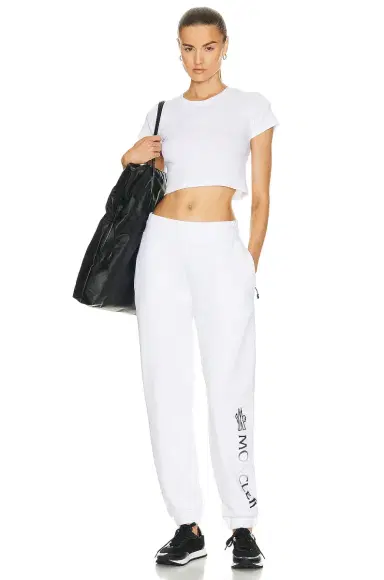 Moncler Logo Degrade Jogger In White | Thumbnail 5