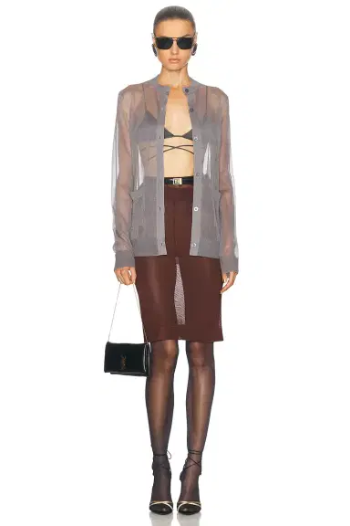 Saint Laurent Sheer Cardigan | Thumbnail 4 Saint Laurent Sheer Cardigan | Thumbnail 4