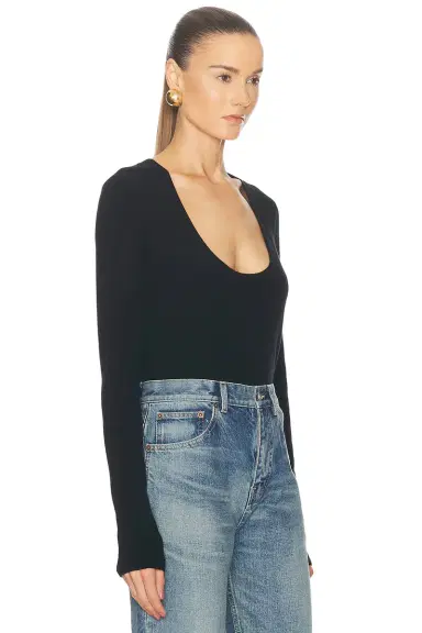 Saint Laurent Scoop Neck Sweater | Thumbnail 2 Saint Laurent Scoop Neck Sweater | Thumbnail 2