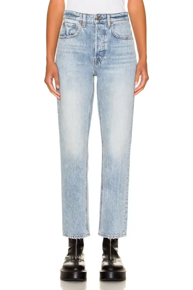 GRLFRND Karolina High Rise Straight Crop Jeans