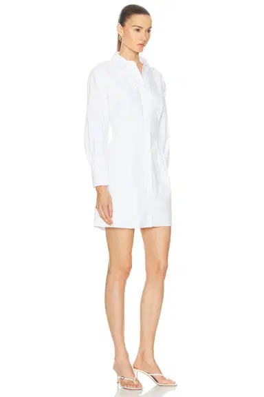FRAME Pleated Shirt Dress | Thumbnail 4
