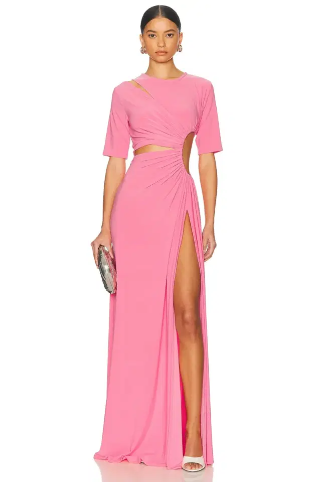Sid Neigum Gathered Slit Maxi Dress