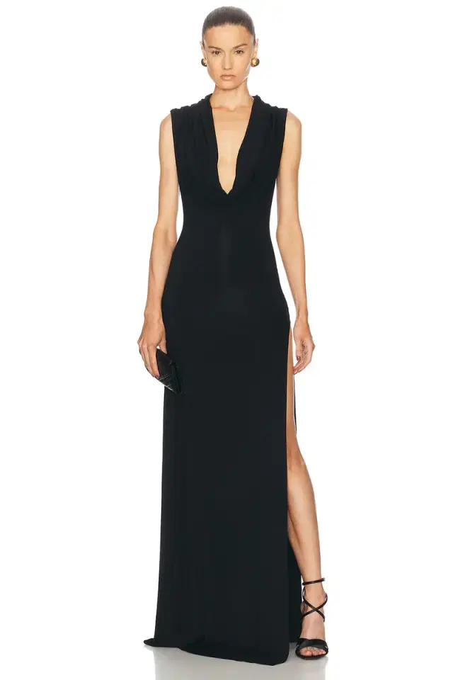 Sid Neigum Back Cutout Cowl Dress