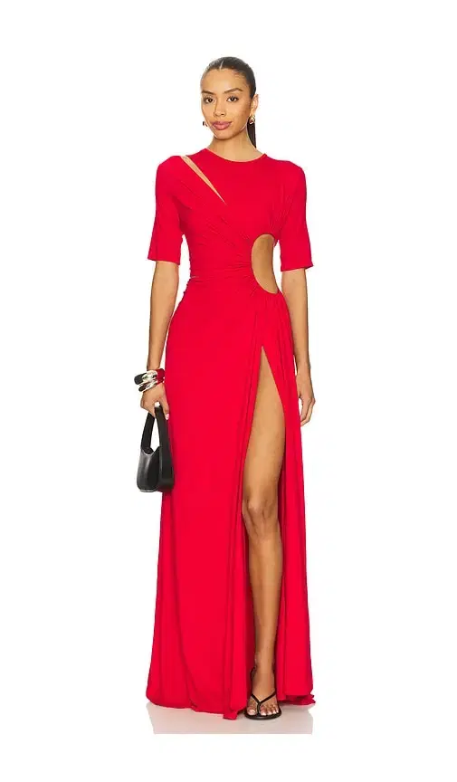 Sid Neigum Gathered Slit Maxi Dress