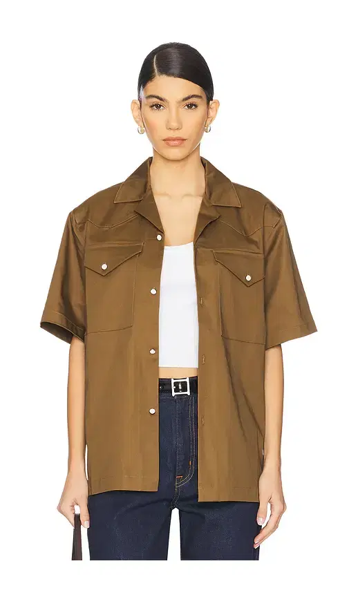 WAO Satin Western Short Sleeve Shirt