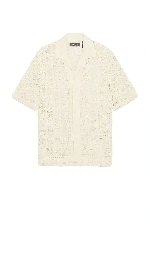 WAO Floral Crochet Camp Shirt