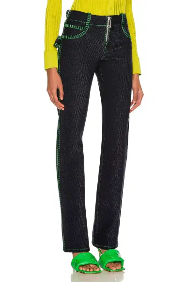 Bottega Veneta Embroidered Cotton Denim Parakeet Trouser | Thumbnail 2 Bottega Veneta Embroidered Cotton Denim Parakeet Trouser | Thumbnail 2