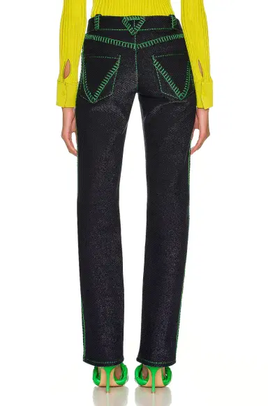 Bottega Veneta Embroidered Cotton Denim Parakeet Trouser | Thumbnail 3 Bottega Veneta Embroidered Cotton Denim Parakeet Trouser | Thumbnail 3