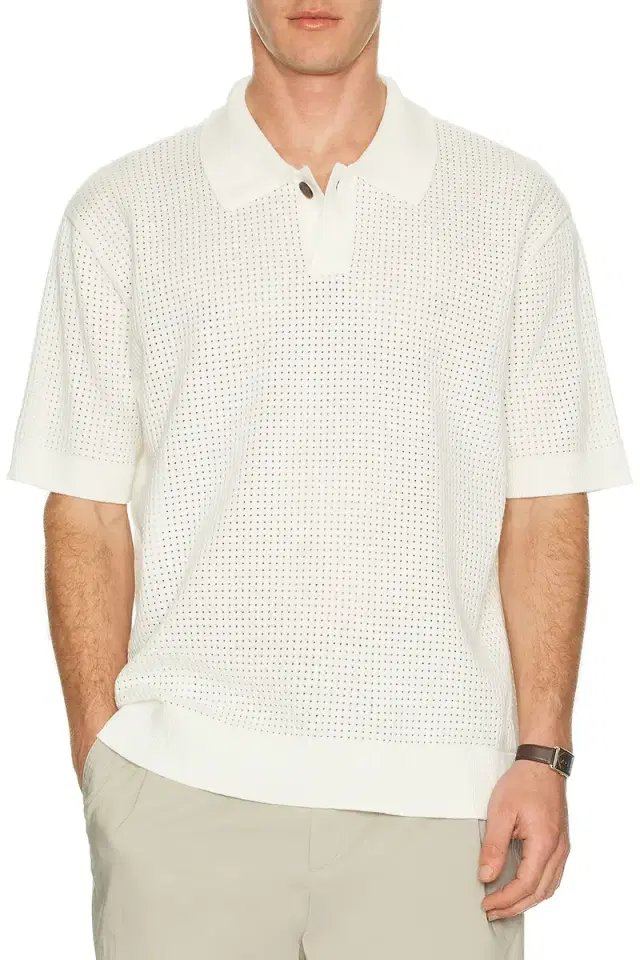 WAO Relaxed Open Knit Polo