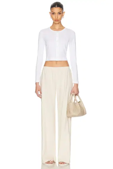 LESET Pointelle Crop Cardigan | Thumbnail 4 LESET Pointelle Crop Cardigan | Thumbnail 4