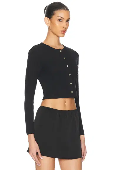 LESET Pointelle Crop Cardigan | Thumbnail 2