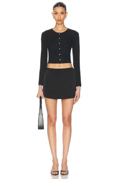 LESET Pointelle Crop Cardigan | Thumbnail 4