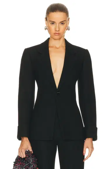 Bottega Veneta Structured Double Melange Jacket | Thumbnail 1 Bottega Veneta Structured Double Melange Jacket | Thumbnail 1