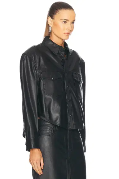 WARDROBE.NYC Leather Shirt Jacket | Thumbnail 2