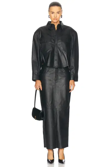 WARDROBE.NYC Leather Shirt Jacket | Thumbnail 4