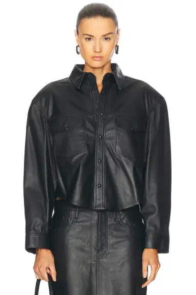WARDROBE.NYC Leather Shirt Jacket | Thumbnail 1