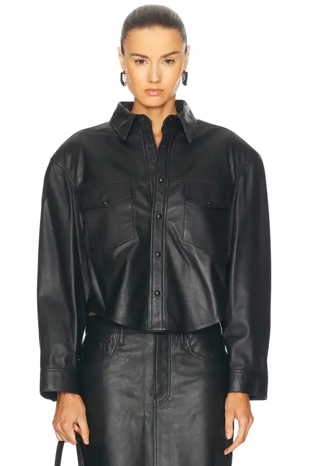 WARDROBE.NYC Leather Shirt Jacket