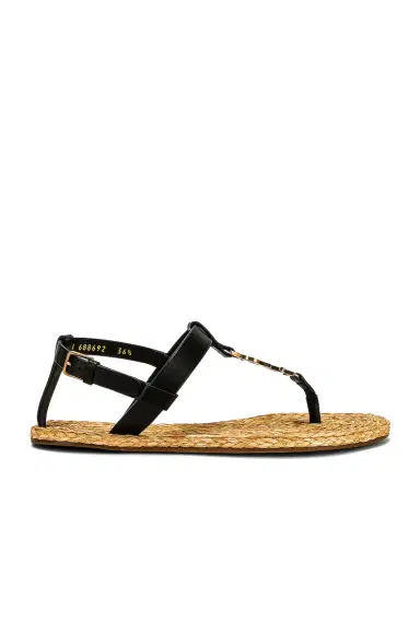Saint Laurent Cassandra Flat Sandals | Thumbnail 1 Saint Laurent Cassandra Flat Sandals | Thumbnail 1