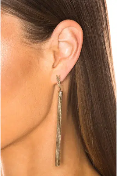Saint Laurent Simple Chain Earrings | Thumbnail 2 Saint Laurent Simple Chain Earrings | Thumbnail 2