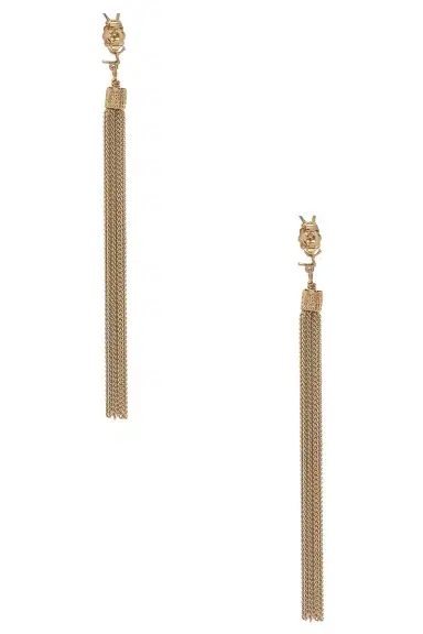 Saint Laurent Simple Chain Earrings | Thumbnail 4 Saint Laurent Simple Chain Earrings | Thumbnail 4