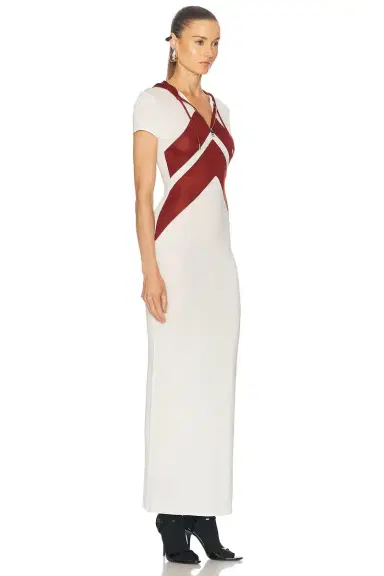 Jean Paul Gaultier Inlaid Chevron Long Dress | Thumbnail 2
